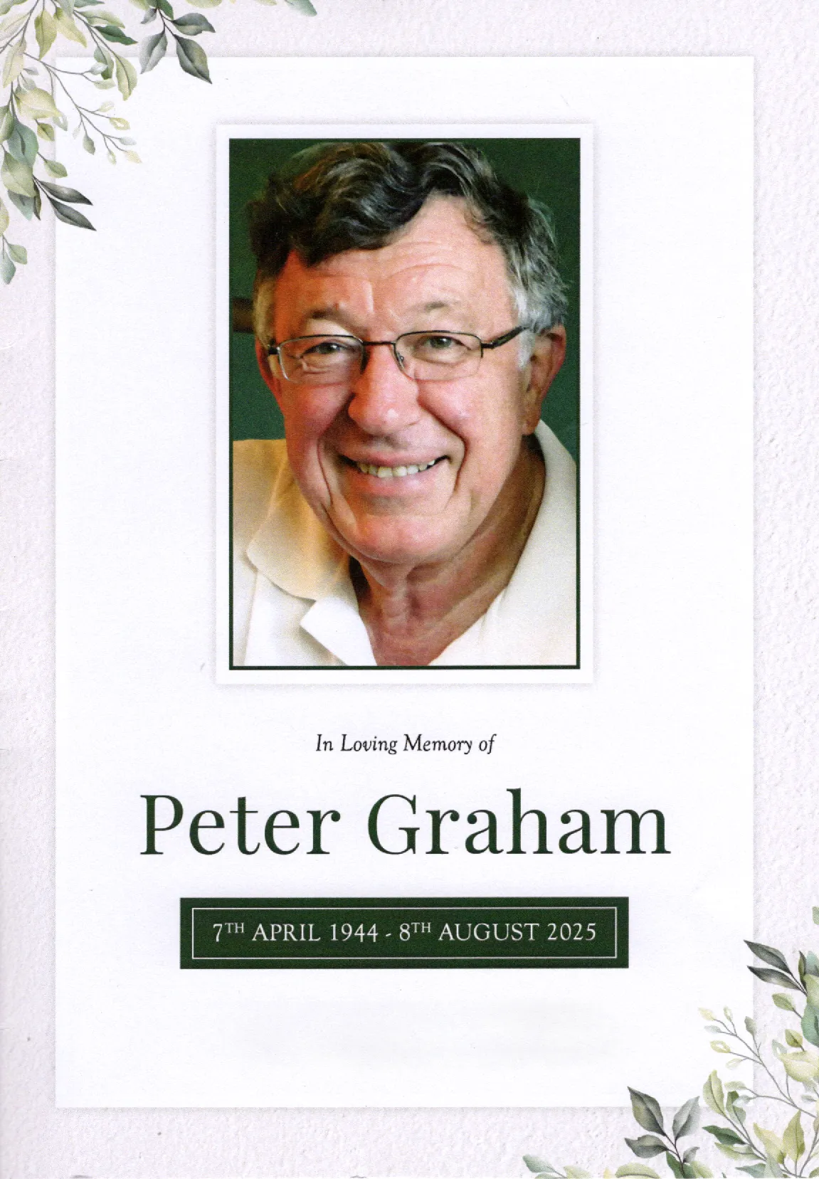 Vale Peter Graham. featured image